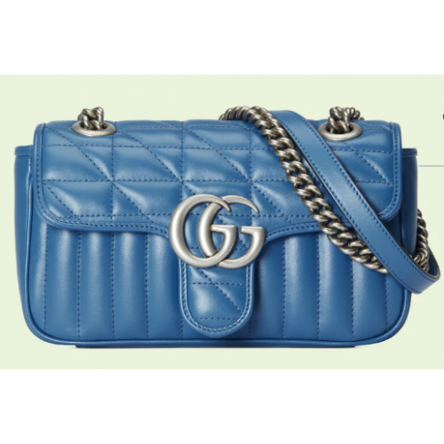 Gucci GG Marmont gematelasseerde minitas 446744 blauw