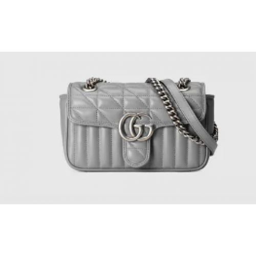 Gucci GG Marmont gematelasseerde minitas 446744 grijs