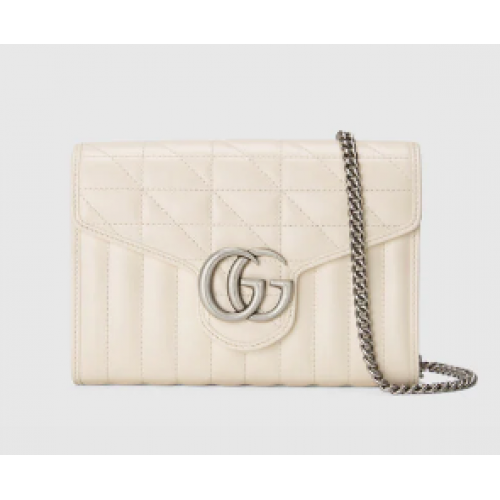 Gucci GG Marmont gematelasseerde minitas 474575 Wit