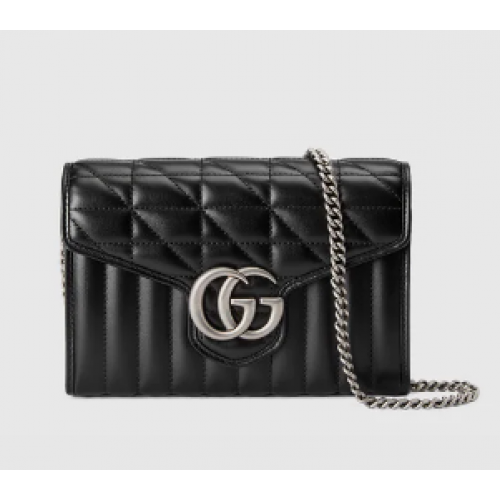 Gucci GG Marmont gematelasseerde minitas 474575 zwart