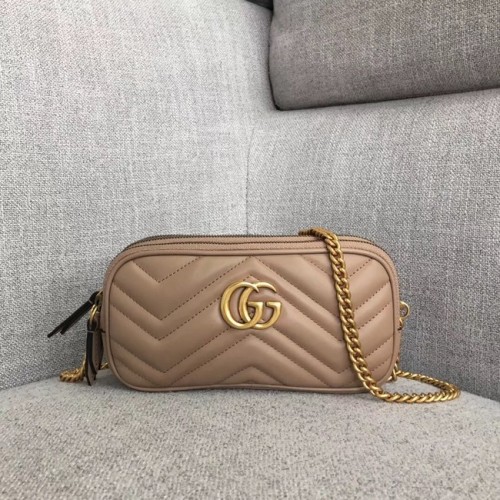 Gucci GG Marmont mini kettingtas 546581 Stoffig roze