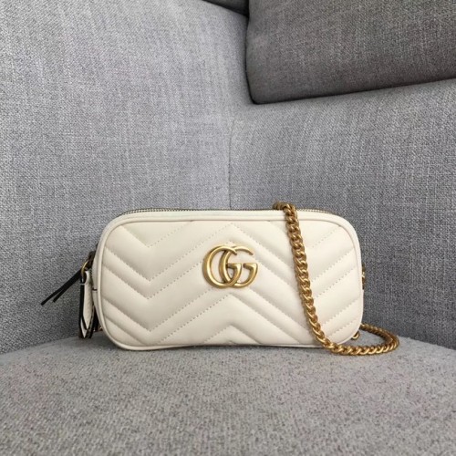 Gucci GG Marmont mini kettingtas 546581 wit