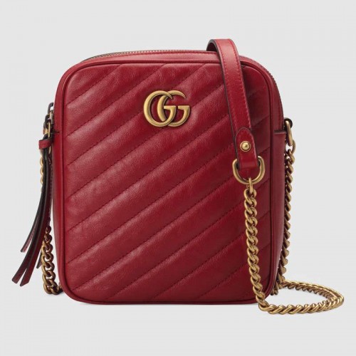 Gucci GG Marmont mini schoudertas 550155 Rood