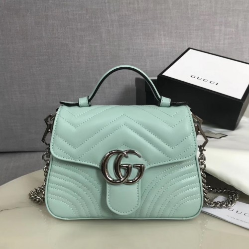 Gucci GG Marmont mini top handle tas 547260 lichtgroen