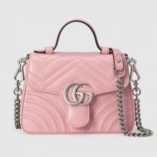 Gucci GG Marmont mini top handle tas 547260 roze