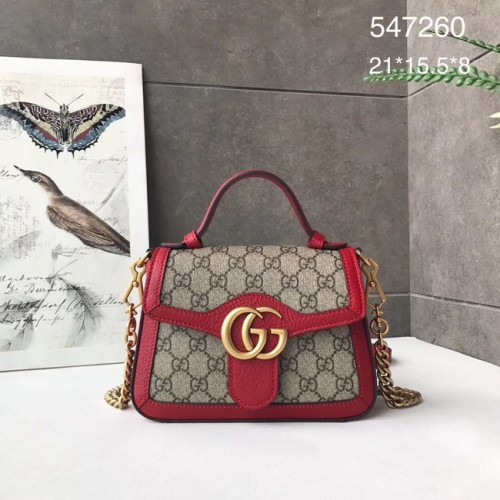 Gucci GG Marmont mini top handle tas 547260 rood