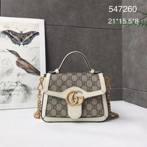 Gucci GG Marmont mini top handvat tas 547260 wit