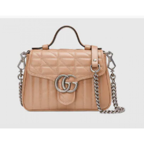 Gucci GG Marmont mini-tas met handvat aan de bovenkant 583571 Rozebeige