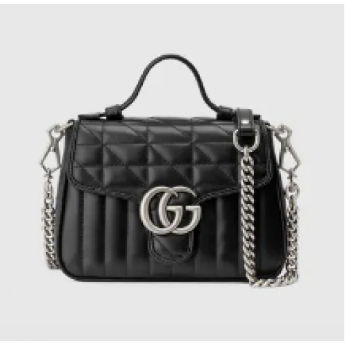 Gucci GG Marmont mini-tas met handvat aan de bovenkant 583571 zwart