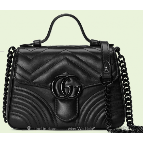 Gucci GG Marmont mini top handvat tas 702563 zwart