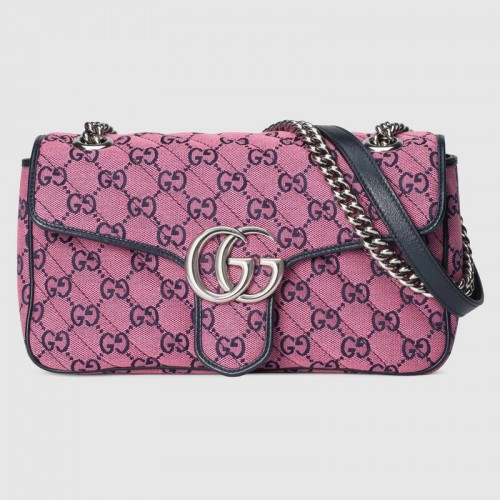 Gucci GG Marmont multicolor kleine schoudertas 443497 Roze