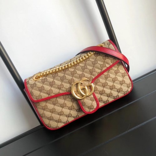 Gucci GG Marmont kleine schoudertas 443497 rood