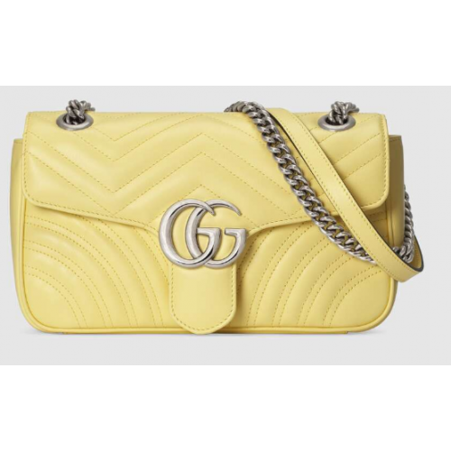Gucci GG Marmont kleine schoudertas 443497 geel