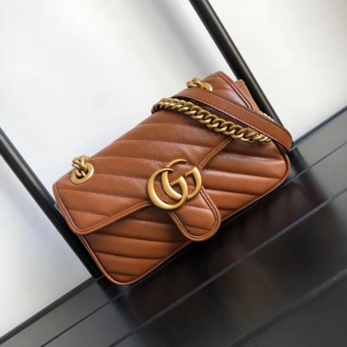 Gucci GG Marmont kleine schoudertas 446744 Bruin