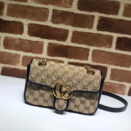 Gucci GG Marmont kleine schoudertas 446744 zwart