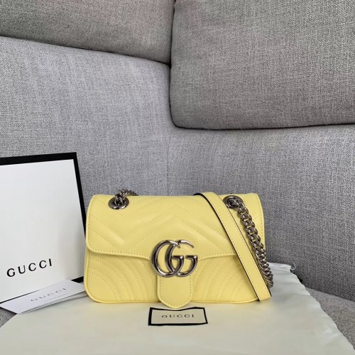 Gucci GG Marmont kleine schoudertas 446744 geel