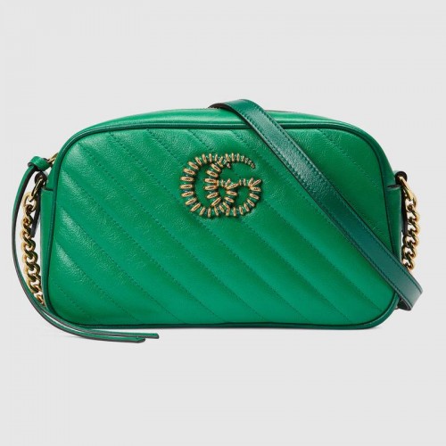 Gucci GG Marmont kleine schoudertas 447632 Felgroen