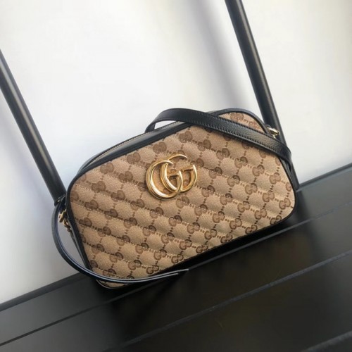 Gucci GG Marmont kleine schoudertas 447632 zwart