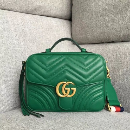 Gucci GG Marmont kleine schoudertas 498100 groen