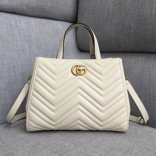 Gucci GG Marmont kleine tas met handvat aan de bovenkant 448054 wit