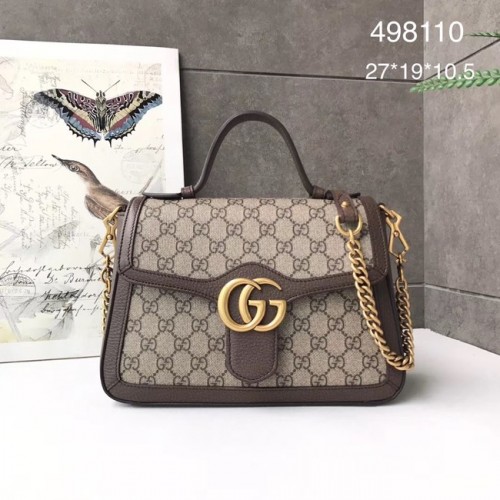 Gucci GG Marmont kleine handtas 498110 bruin