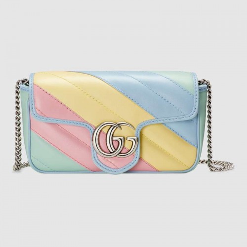Gucci GG Marmont super mini tas 476433 Veelkleurige pastel