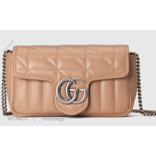 Gucci GG Marmont super mini tas 476433 Rose beige