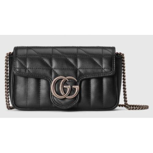 Gucci GG Marmont super mini tas 476433 zwart