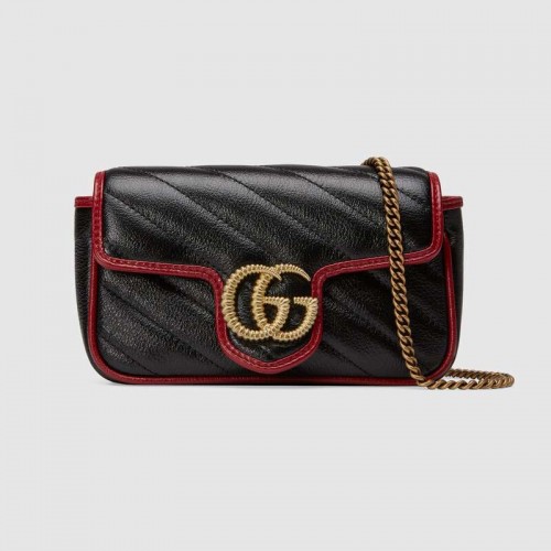 Gucci GG Marmont super mini tas 574969 Zwart
