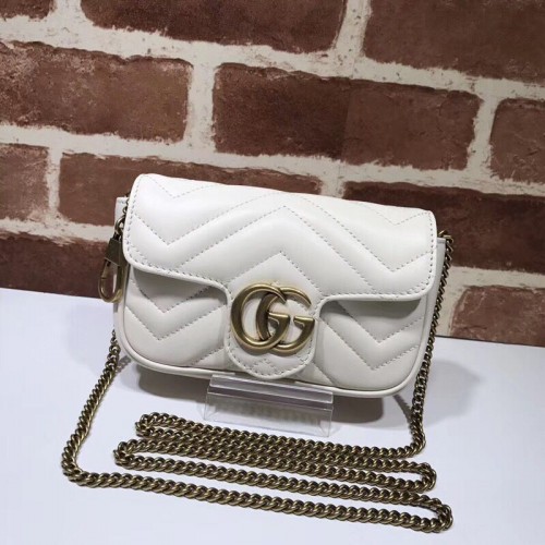 Gucci GG Marmont super mini tas 574969 wit