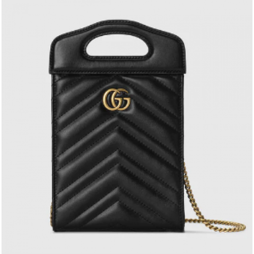 Gucci GG Marmont mini-tas met handvat aan de bovenkant 699756 zwart
