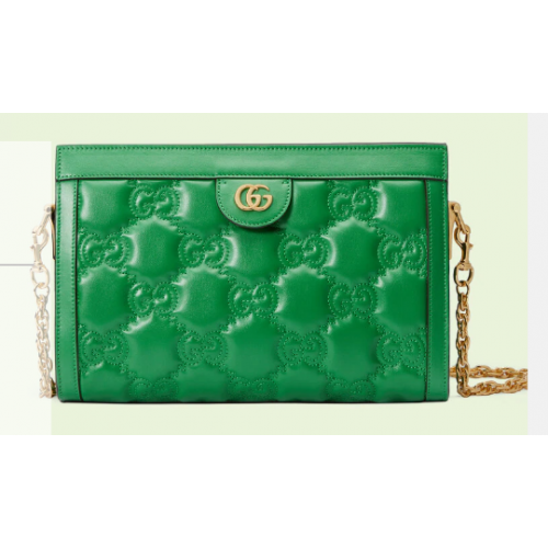 Gucci GG Matelasse leren schoudertas 702200 Felgroen