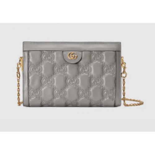 Gucci GG Matelasse leren schoudertas 702200 Dusty grey