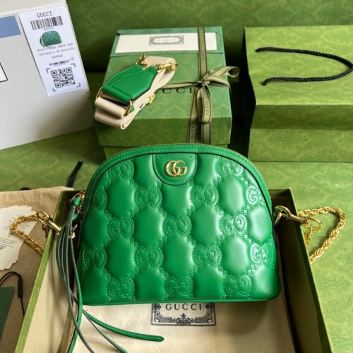 Gucci GG Matelasse leren schoudertas 702229 Felgroen
