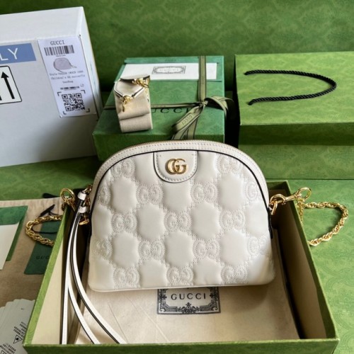 Gucci GG Matelasse leren schoudertas 702229 wit