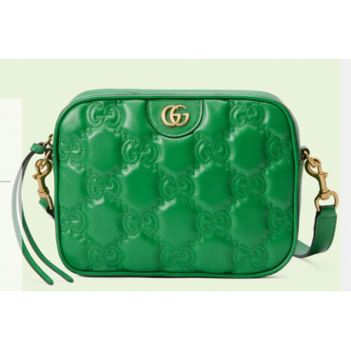 Gucci GG Matelasse leren schoudertas 702234 Felgroen