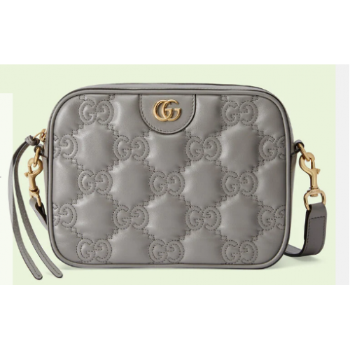 Gucci GG Matelasse leren schoudertas 702234 Dusty grey