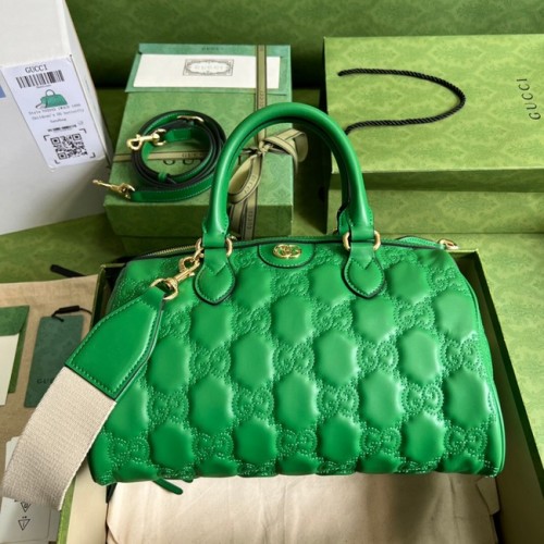 Gucci GG Matelasse leren tas met handvat aan de bovenkant 702242 Felgroen