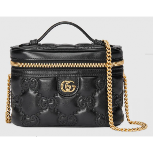 Gucci GG Matelasse mini-tas met handvat aan de bovenkant 723770 zwart