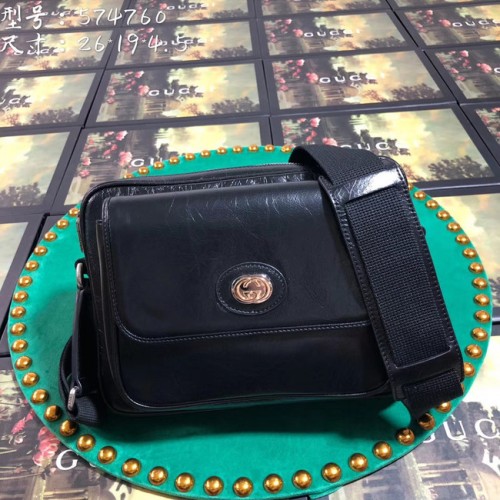 Gucci GG originele leren koerierstas 574760 zwart