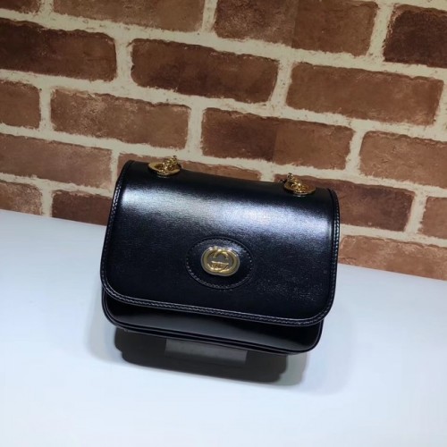 Gucci GG originele lederen schoudertas 576423 zwart