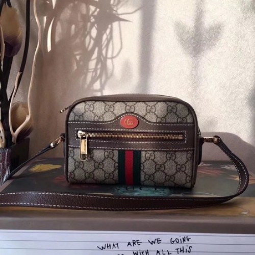 Gucci GG Supreme canvas schoudertas 501338 bruin