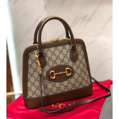 Gucci GG Supreme canvas tas met handvat 621220 bruin