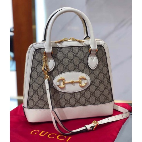 Gucci GG Supreme canvas tas met handgreep 621220 wit