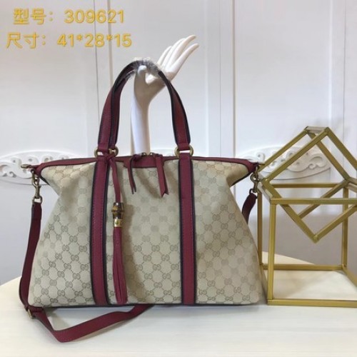 Gucci GG Supreme canvas draagtas 309621 rood