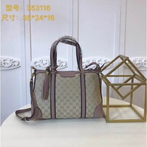 Gucci GG Supreme canvas draagtas 353116 roos