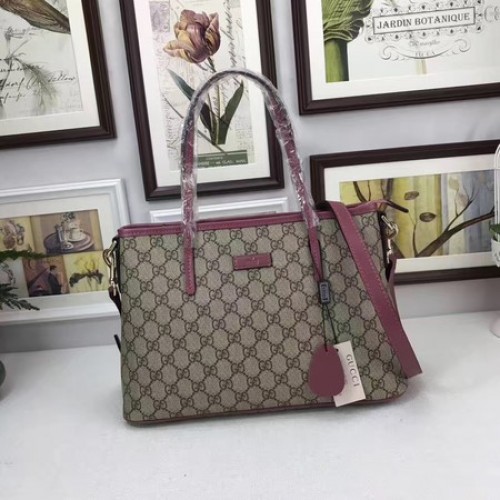 Gucci GG Supreme canvas draagtas 353440 roze