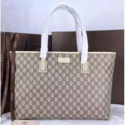 Gucci GG Supreme canvas draagtassen 211137 wit