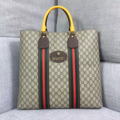 Gucci GG Supreme canvas draagtas 473870 Geel&bruin