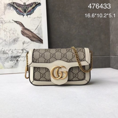 Gucci GG Supreme canvas 476433 mini-schoudertas wit